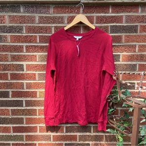 The Company Store Red Waffle Knit Long Sleeve Shirt